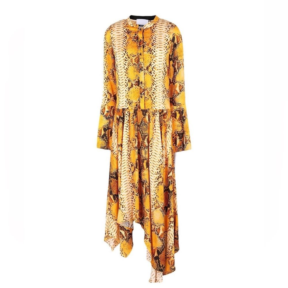 Dimora yellow snakeskin midi dress - Picture 1 of 7